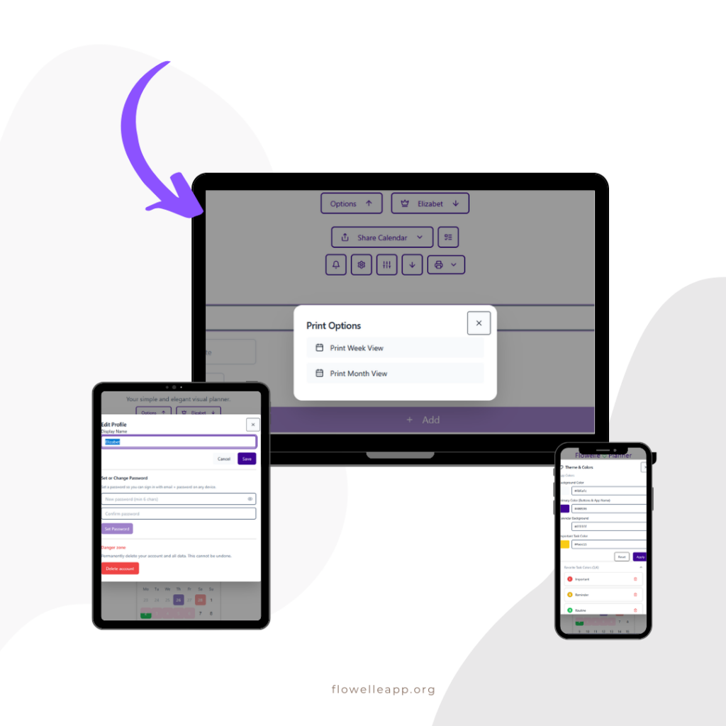 flowelleapp planner mockup
